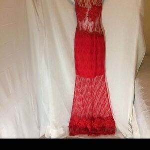Red Lace Evening Dress By Symphony